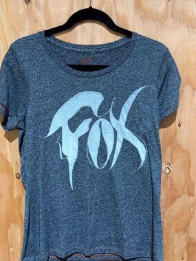 Fox Charcoal Heather Gray Fitted Graphic Tee L